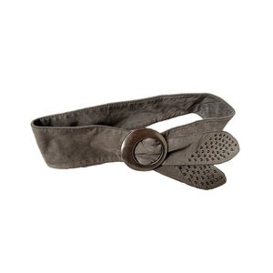 Gray Suede Men's Belt with Studded Tip